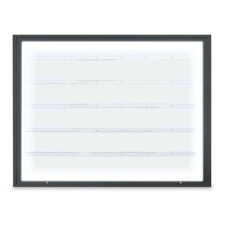 United Visual Products Single Door Radius Corkboard, 18"X24", B UV8000-BLACK-AMETHY